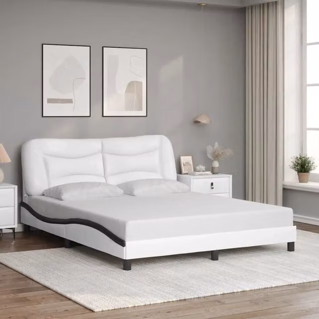Giroletto senza materasso Hvar vidaXL in similpelle nero e bianco L/P/H: 218 x 160 x 74,5 cm – 1