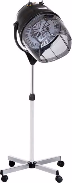 Casco Asciugacapelli GIORDANOSHOP 1180W Nero con Altezza Regolabile, Timer 60 Minuti e Ruote Girevoli, H x L x P: 115-165 x 65 x 65 cm