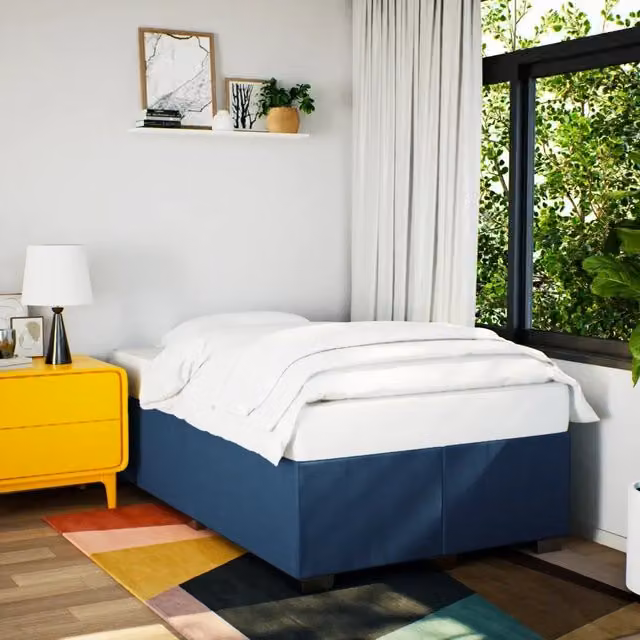 Giroletto vidaXL in tessuto blu con struttura in legno e doghe fisse L/P: 120 x 190 cm