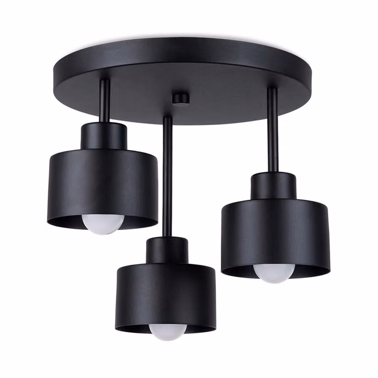 Lampada a soffitto SAVAR 3 nero 3xE27 15W acciaio 29x32x32cm Sollux Lighting