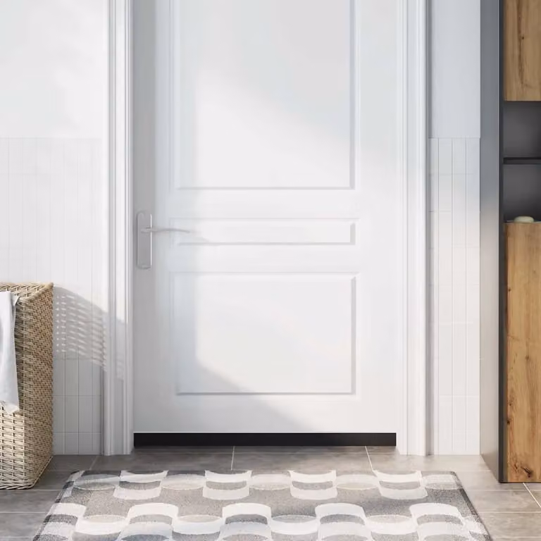 Set di 12 spazzole autoadesive per porte vidaXL in lega di alluminio, colore bianco, L: 100 cm