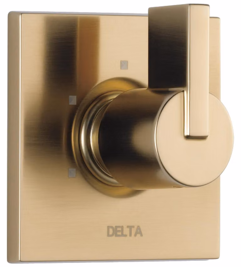 Kit di deviatore a 3 funzioni, finitura champagne bronze, con 1 maniglia, in ottone
