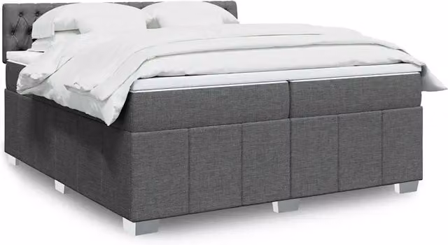 Letto Ibrido Moderno vidaXL con Materasso Grigio e Bianco, Illuminazione Sotto il Letto e Porta USB, L/P: 200 x 200 cm – 1