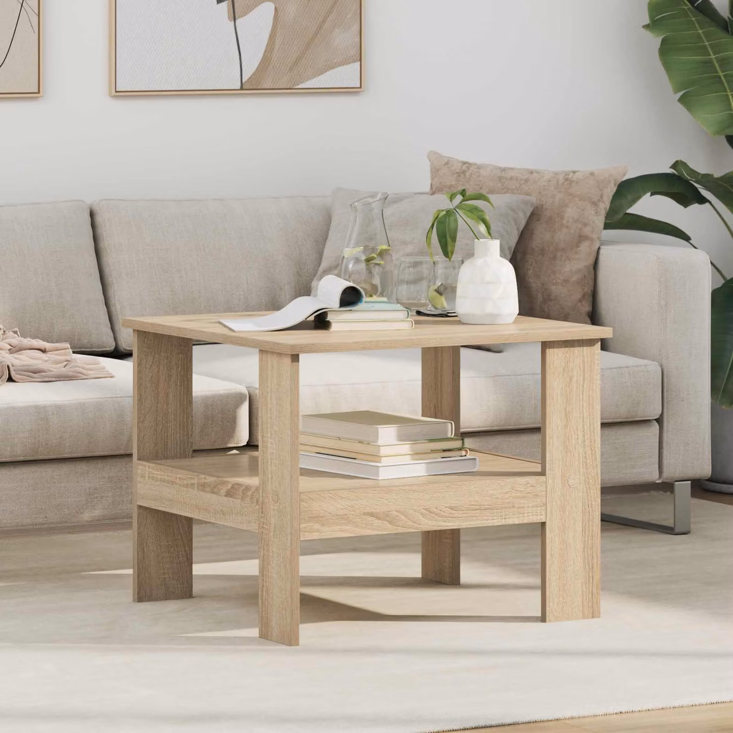 Maison Exclusive - Tavolino Sonoma in rovere 57 x 55 x 45 cm Materiale ligneo