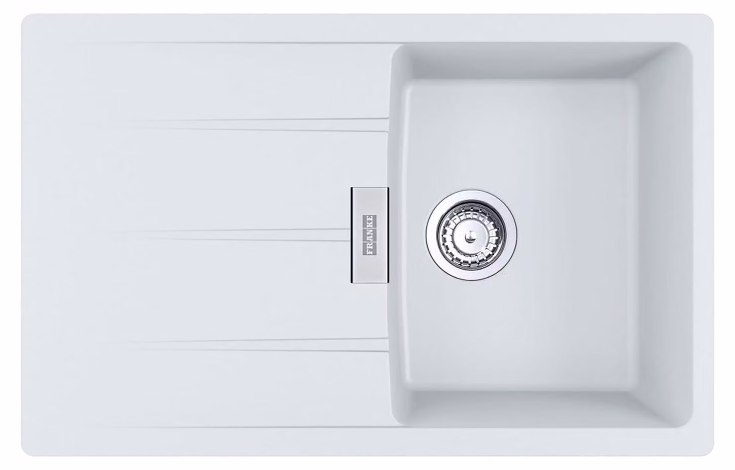 FRANKE CENTRO CNG 611-78 lavello in GLACIER con manopola eccentrica in acciaio inox / dimensioni del foro 760 x 480 mm R15 / lavello in granito