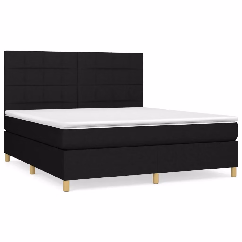 Letto Ibrido con Giroletto a Molle e Materasso vidaXL, Colore Nero e Bianco, L/P: 180 x 200 cm – 2