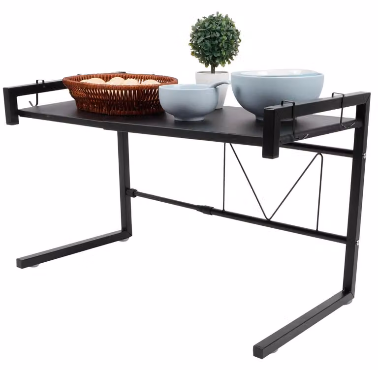 Portaspezie magnetiche espandibili - Scaffale da cucina a 2 livelli - Montaggio a parete - Salvaspazio - Organizzatore per il piano di lavoro - Robusto - Ripiano da cucina