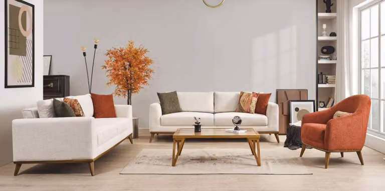 Stilvoll Wohnzimmer set Wohnzimmer set 3tlg. Modern Beige Couch 3+3+1