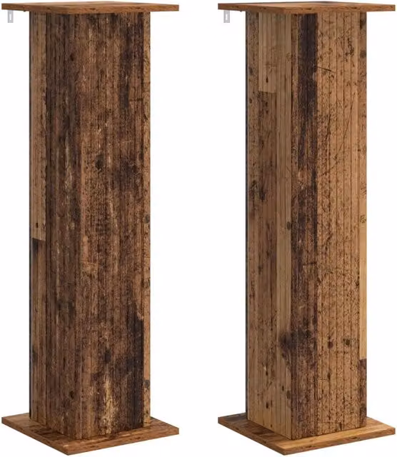 Set di 2 supporti per piante in legno color marrone, L/P/H: 30,5 x 30 x 100,5 cm