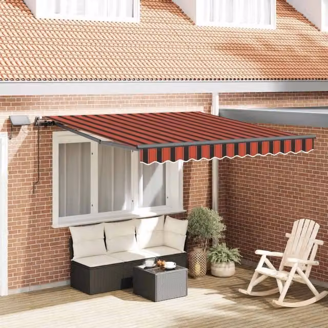 Tenda retrattile arancione e marrone 300 x 250 cm 3329942