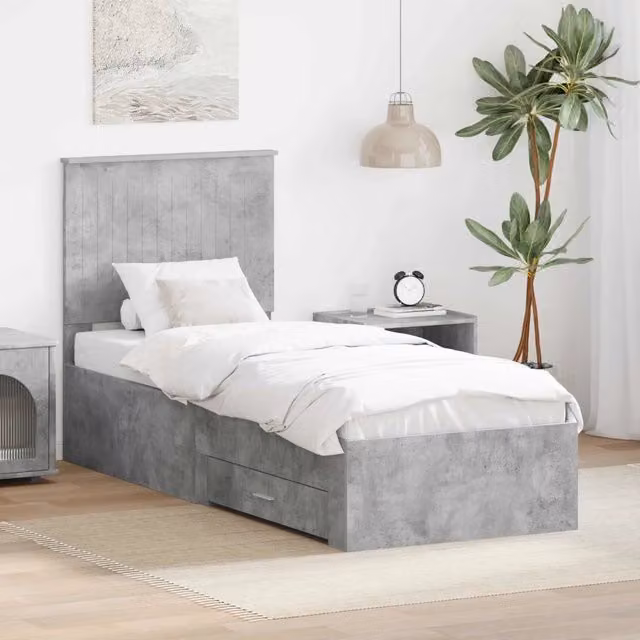 Struttura del letto-Giroletto Grigio Certo e Argento 70 x 190 cm 262591