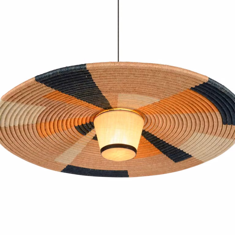 Forestier Lampada a sospensione Parrot L, dimmerabile, Crema / Ambra, Soggiorno / Sala da pranzo, Design, Lampada a sospensione