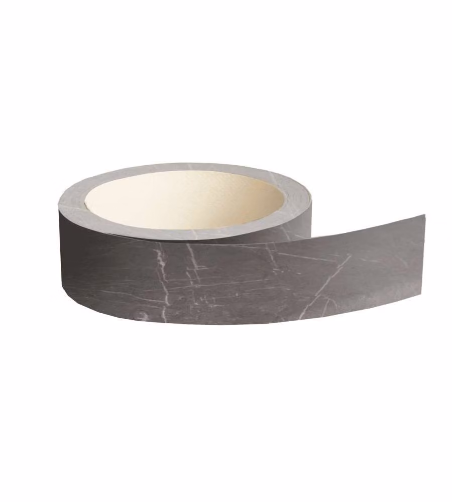 Bordo marmo preincollato per top cucina nero venato 33x5000 mm