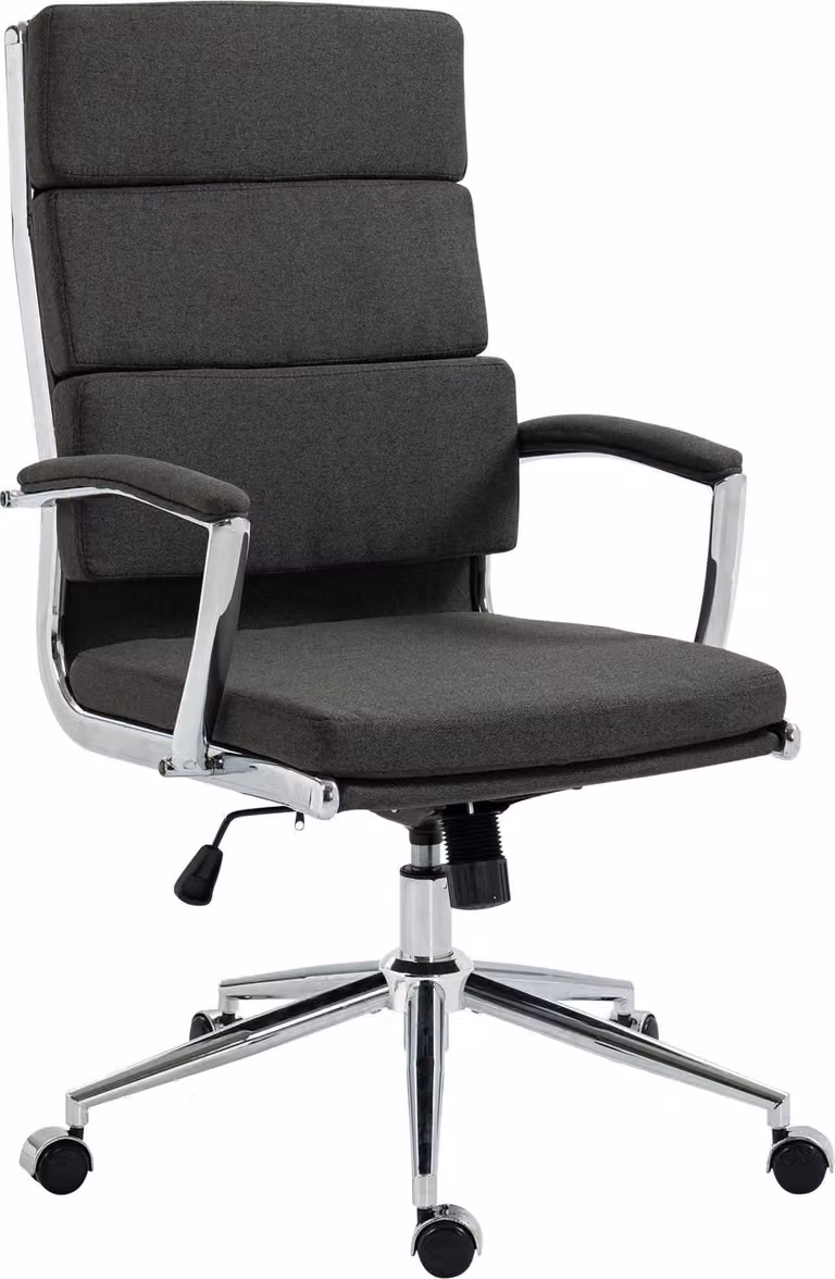 Sedia da ufficio CLP Cleveland I: rivestimento in vera pelle, ecopelle o tessuto | Colore: grigio scuro | Materiale: tessuto