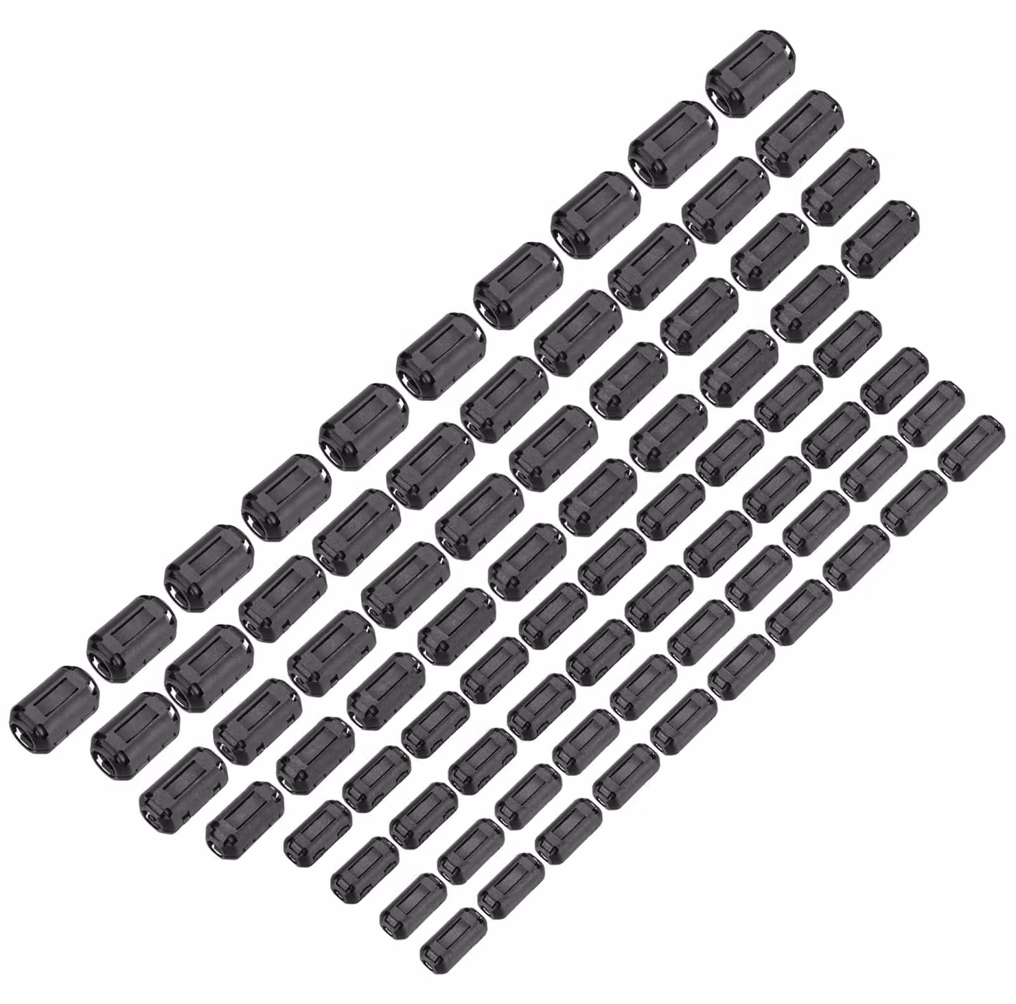 Set di nuclei ferromagnetici, 80 pezzi, 5 dimensioni, da 3,5 a 13 mm, colore nero