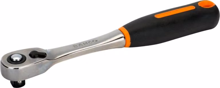 Bahco 3/8´´ testa sottile reversibile con 72 denti e un angolo di azione di 5° 205 Mm Ratsche Arancione Arancione Taglia Unica