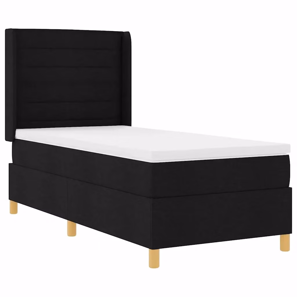Letto a molle moderno vidaXL con strisce LED e porta USB, rivestimento in tessuto nero, L 200 x L 90 cm – 2