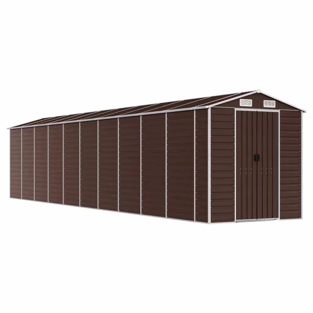 Capanno da Giardino Videx in Acciaio Zincato Marrone L: 895 cm, P: 191 cm, H: 198 cm – 2