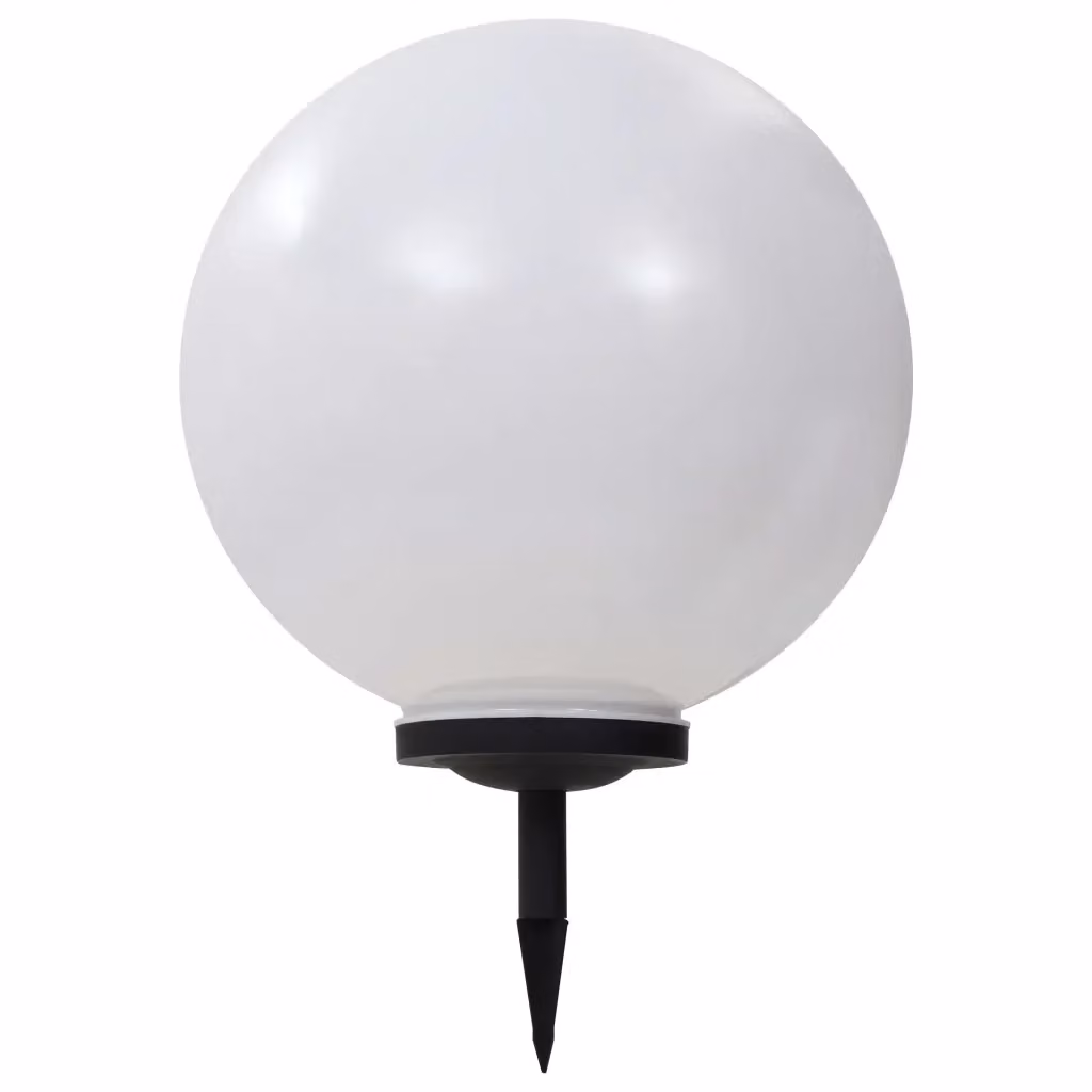 Set di 2 lampade solari da esterno vidaXL a forma di sfera con LED RGB multicolore, colore bianco, diametro: 50 cm – 2