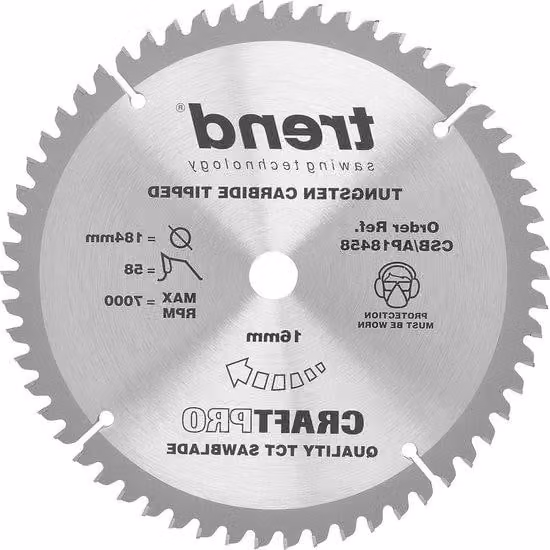 Lama circolare per alluminio e plastica, diametro 184 mm, 58 denti