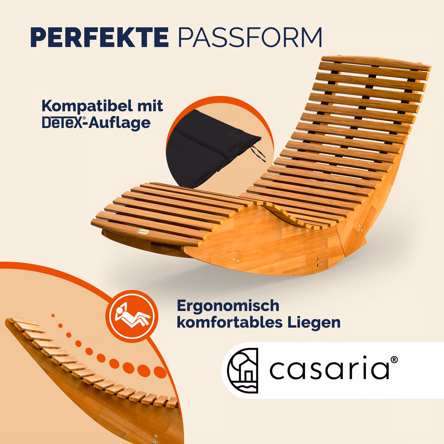 Set di 2 lettini sauna Casaria in legno di acacia certificata FSC oliato marrone con cuscini antracite e poggiatesta regolabile – 4