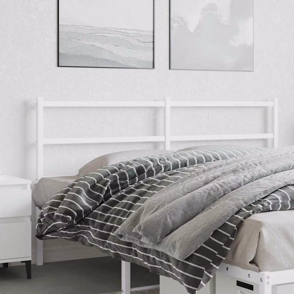 Testiera di ricambio in metallo vidaXL, colore bianco laccato, per letto 160x200 cm