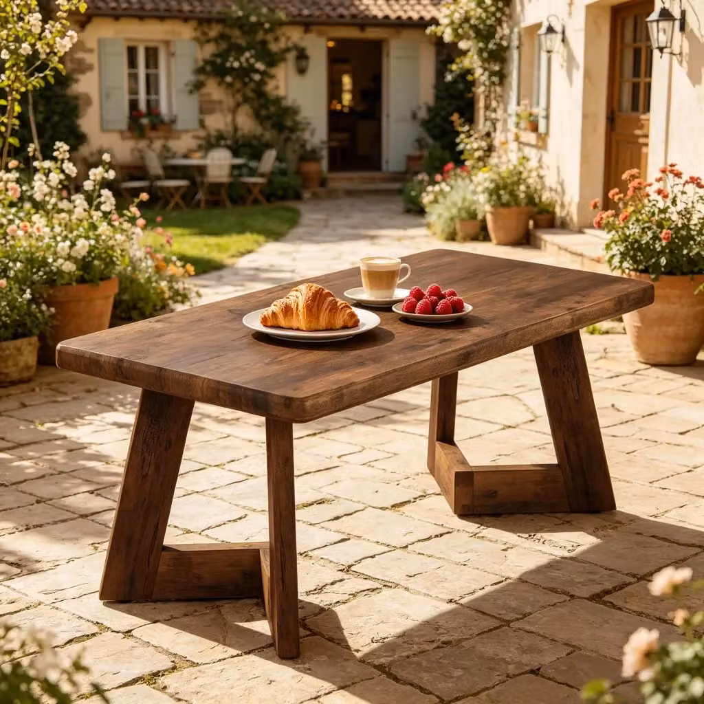 Tavolino basso rettangolare FOLYNA in truciolare marrone rustico, L: 120 cm, P: 60 cm, H: 51 cm – 2