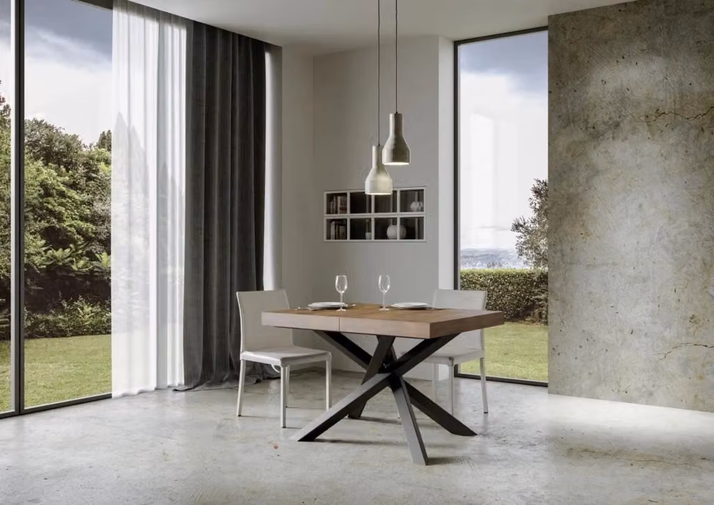 Tavolo allungabile Itamoby Volta Premium rettangolare in noce con telaio antracite L/P: 130 x 90 cm, estensibile fino a 390 cm – 2