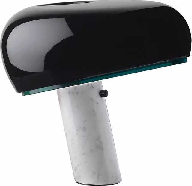 Flos Snoopy Lampada da tavolo dimmabile con base in marmo nera, H: 39.4 cm