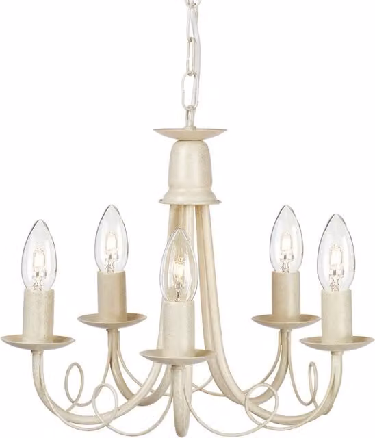 Lampadario Minster avorio oro patina 5 luci E14 Elstead