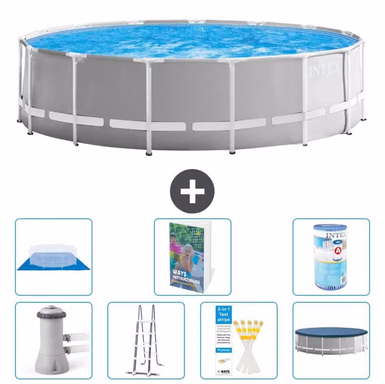 Struttura per piscina a forma di prisma - 457x122 cm - composta da 6 elementi - modello S594