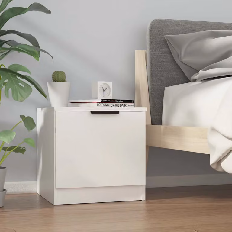 Comodino moderno vidaXL Bianco L: 40 cm, P: 39 cm, H: 40 cm