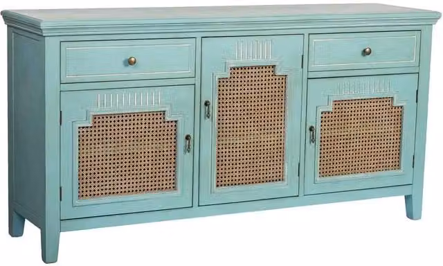 Cassettone in legno a 3 ante e 2 cassetti 150x40x77h cm