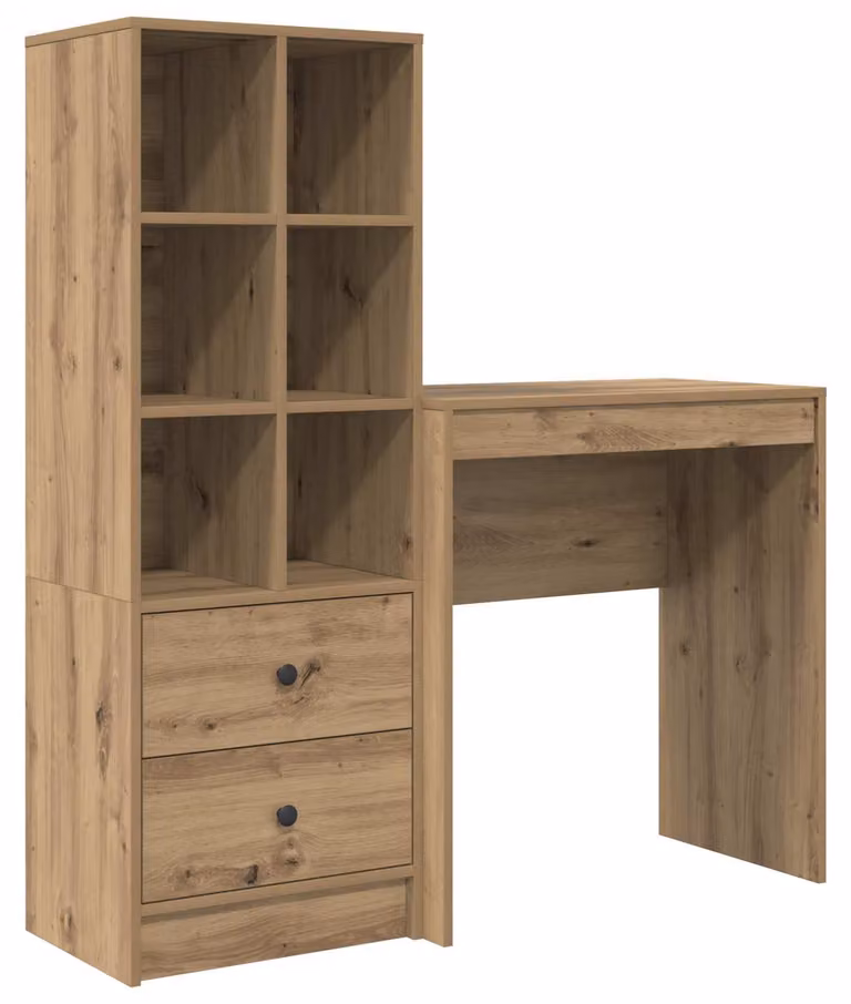 Scrivania con cassetto con lo scaffale 2 pcs Rovere artigianale