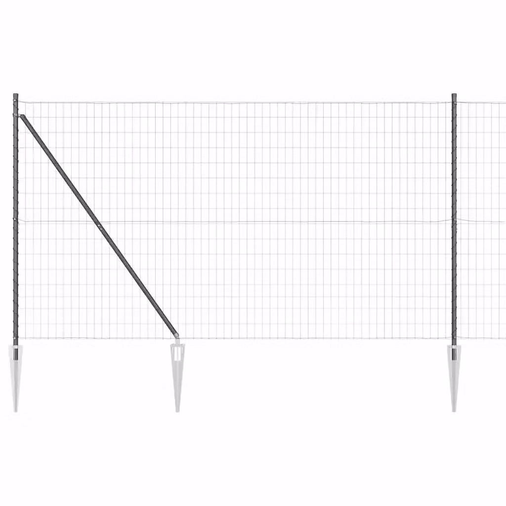 Recinzione Euro vidaXL in acciaio rivestito in PVC grigio, L: 10 m, H: 1,5 m – 2