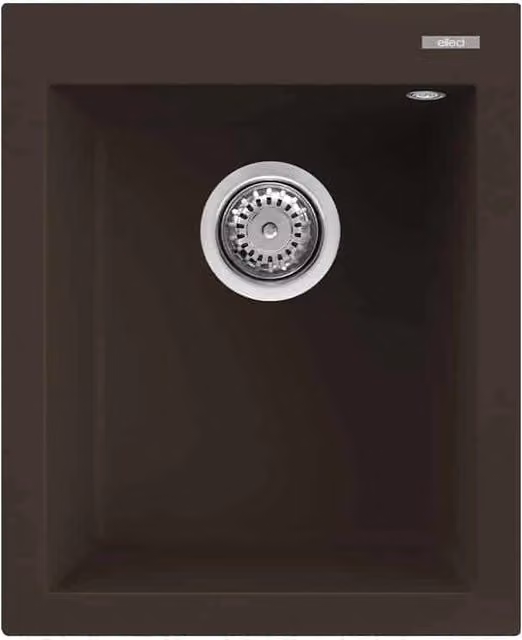 Lavello da incasso Elleci Quadra 100 con 1 vasca in Granitek Espresso Marrone L: 41 cm, P: 50 cm
