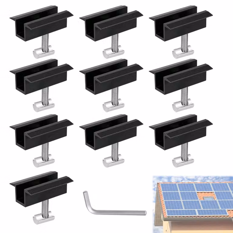 Solidchoice - Set di 10 morsetti centrali per pannelli solari