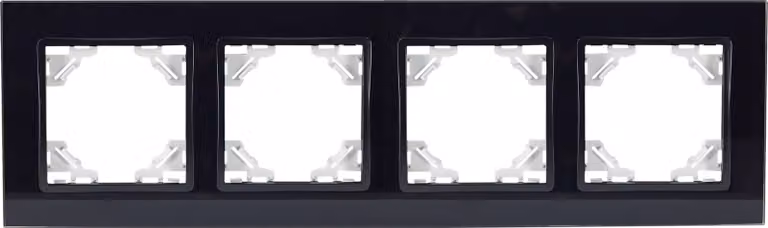 Cornice in vetro quadrupla, orizzontale, modello QUADRA, colore nero