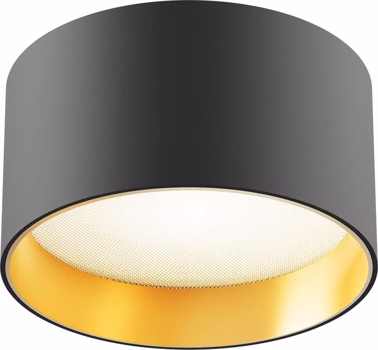 Spot a soffitto nero con interno oro circolare Ø12cm LED 12W Vega Maytoni