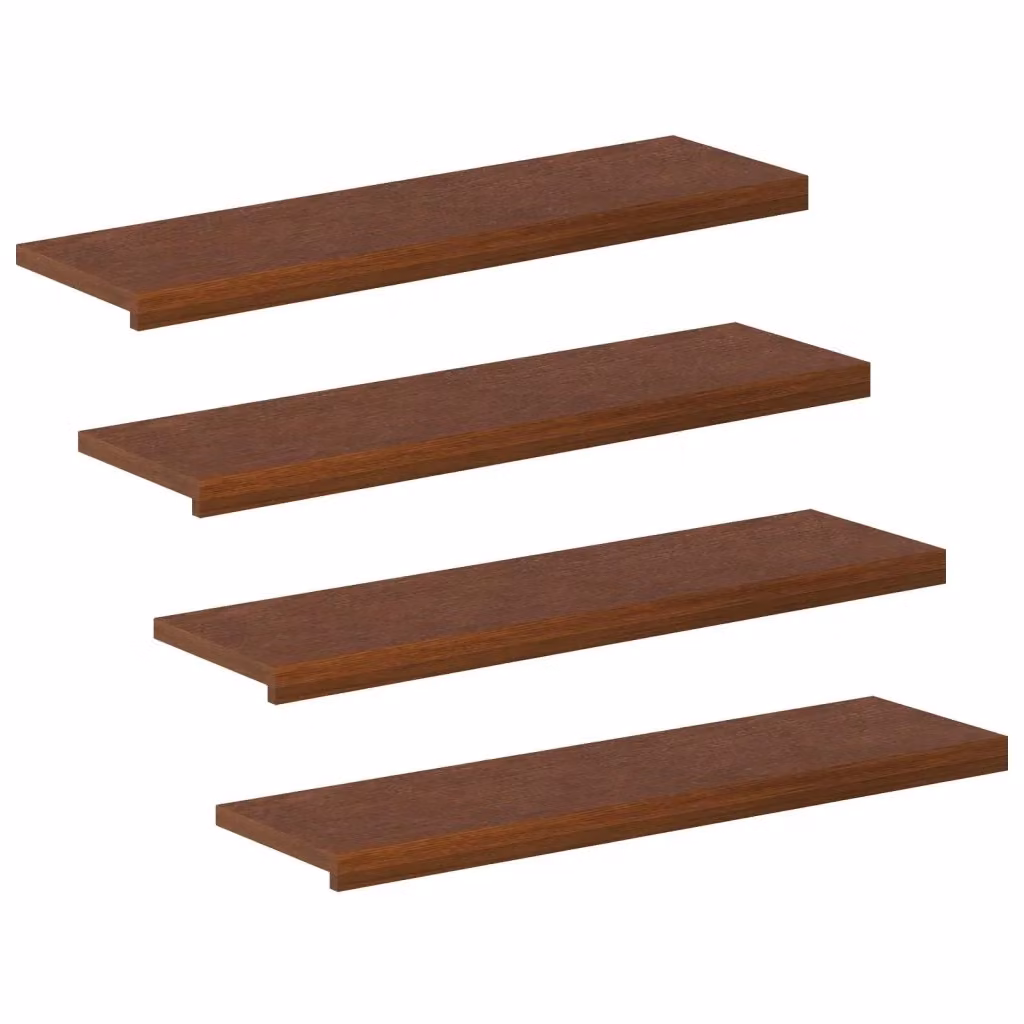 Set di 4 gradini per scale vidaXL in legno effetto quercia, colore marrone scuro, L 100 x P 25 x H 2 cm – 2