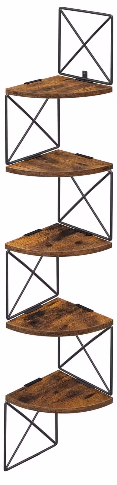 Scaffale angolare con design a zig-zag e 5 ripiani