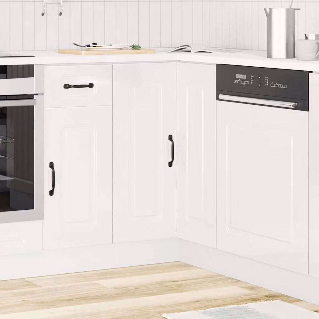 Base angolare per cucina vidaXL Kalmar bianca lucida in MDF