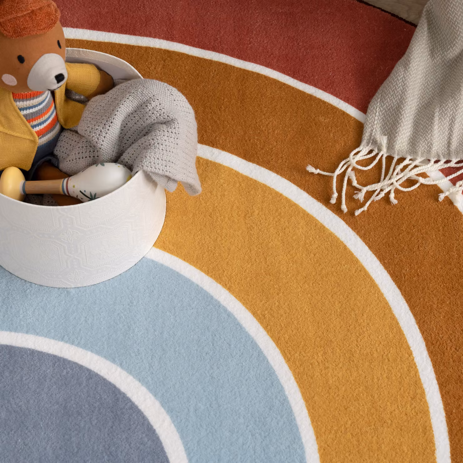 Tappeto lavabile per bambini Loya a forma di arcobaleno multicolore L: 120 cm, P: 160 cm – 5