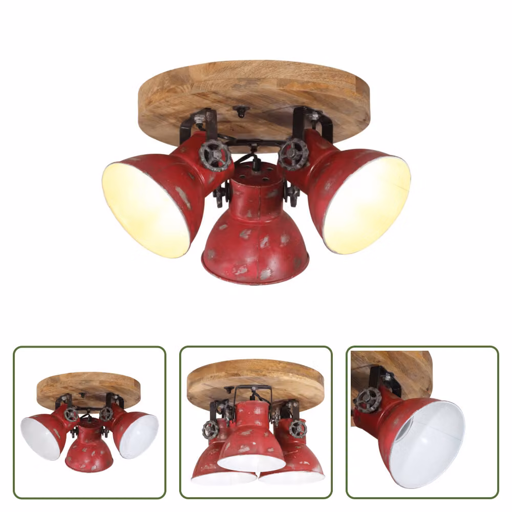 The Living Store Lampada da soffitto 25 W Rosso 35x35x25 cm E27