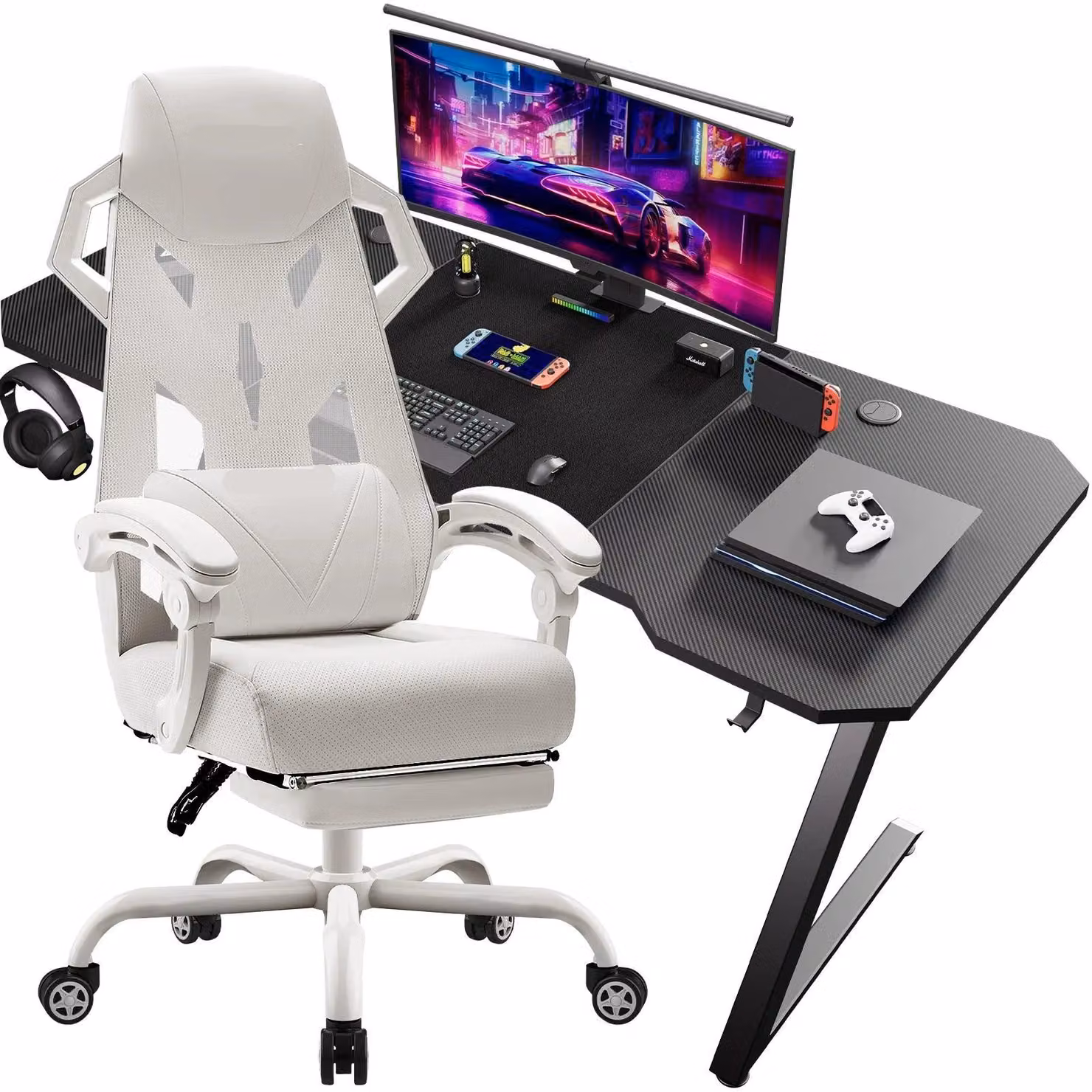 Tavolo da gioco – Scrivania da gioco – Scrivania per computer – Tavolo gaming – Set di scrivanie gaming – Design ergonomico