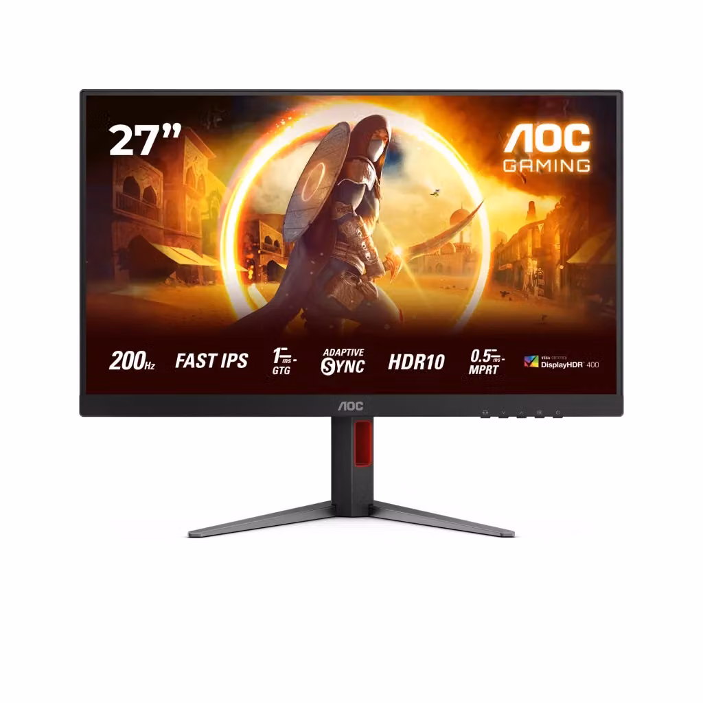 Monitor PC AOC G4 27G4HA da 27 pollici Full HD IPS Nero e Rosso con HDMI e DisplayPort – 2