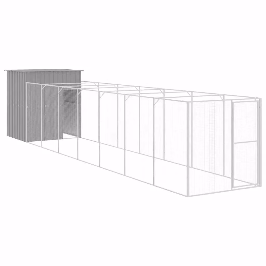 Casetta per cani vidaXL in acciaio zincato grigio chiaro resistente alle intemperie L: 863 cm, P: 165 cm, H: 181 cm – 2