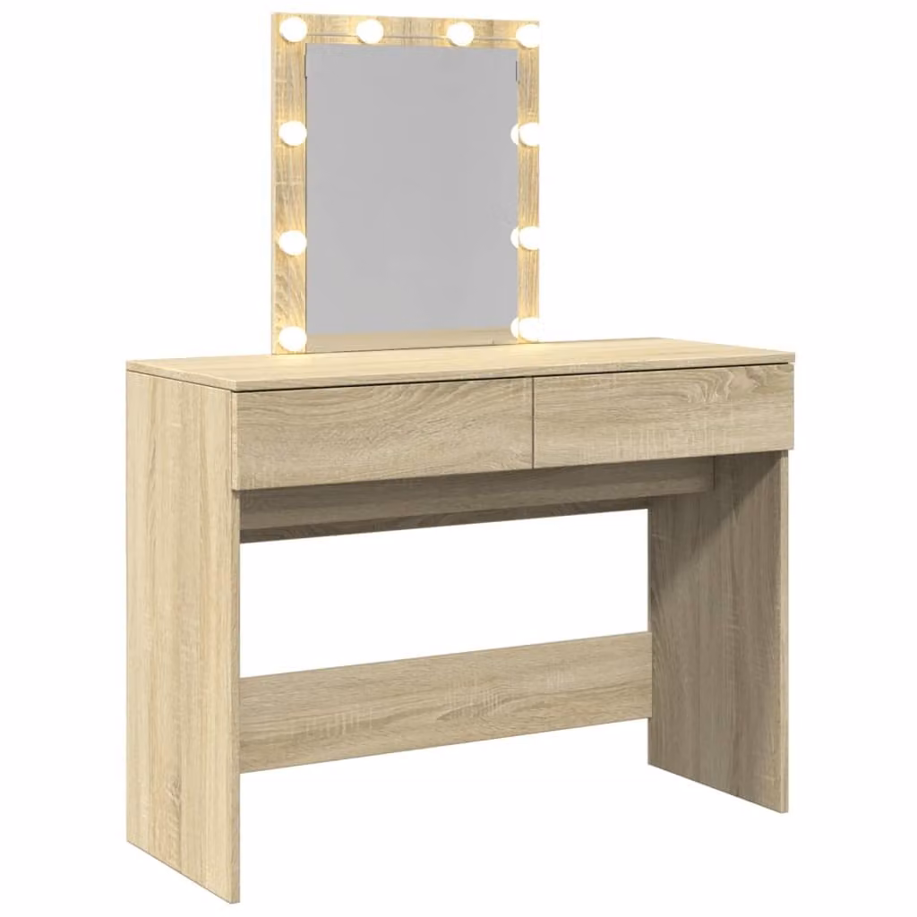 Toeletta con LED Rovere Sonoma 100x40x130 cm