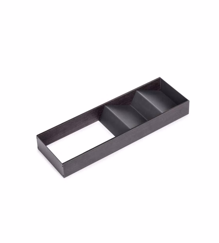 Organizzatore inclinato Orderbox Emuca per cassetto in acciaio e legno, Grigio antracite, L: 15 cm x P: 47 cm
