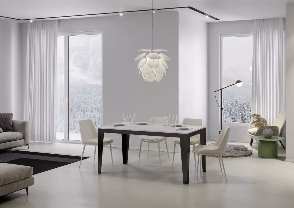 Tavolo Allungabile Flame Evolution GIORDANOSHOP Bianco Frassino L: 180-440 cm, P: 90 cm, H: 77 cm – 2